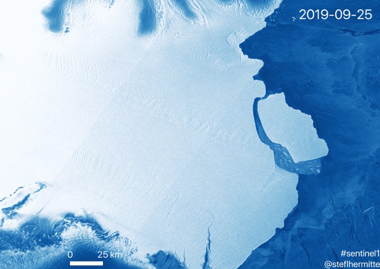 Sentinel-1 image of D-28 iceberg near Amery ice shelf, Antarctica
