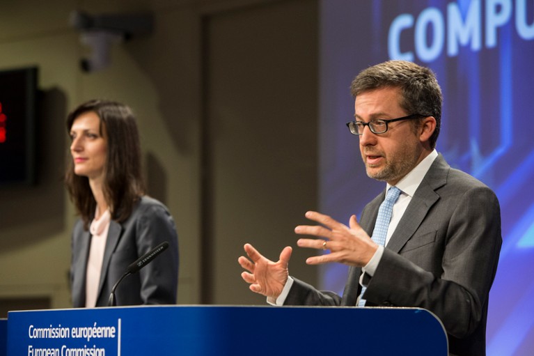 Mariya Gabriel and Carlos Moedas