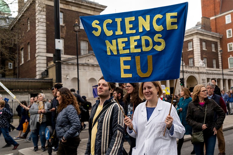 Photo of protestors at a central London rally