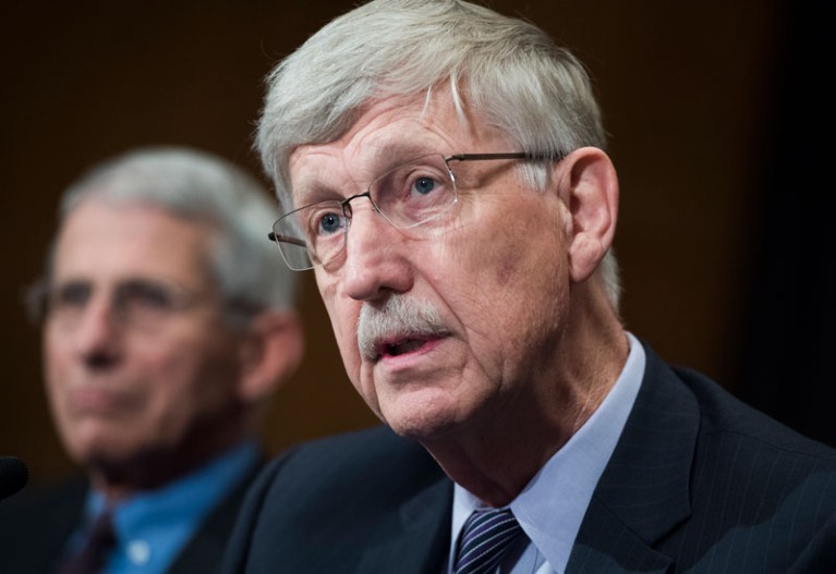 Dr. Francis Collins, right, director of the National Institutes of Health.