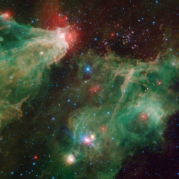 Animated slideshow of 4 amazing images from the Spitzer mission.