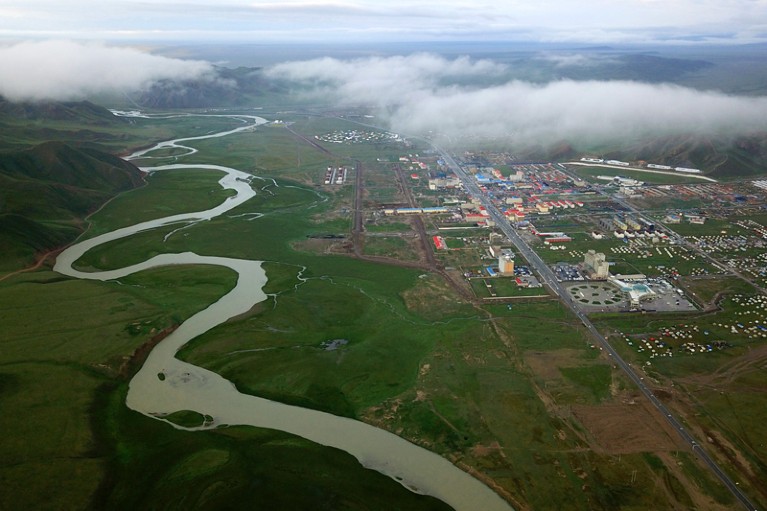 Drone photograph of water environment management in China