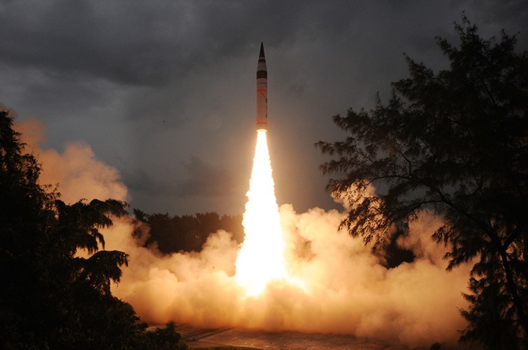 India test fired a long range nuclear capable Agni-5 missile, able to carry a 1000 kg nuclear warhead.