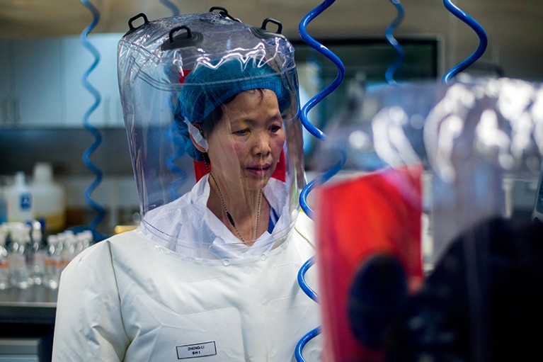 Chinese virologist Shi Zhengli is seen inside the P4 laboratory in Wuhan, capital of China's Hubei province