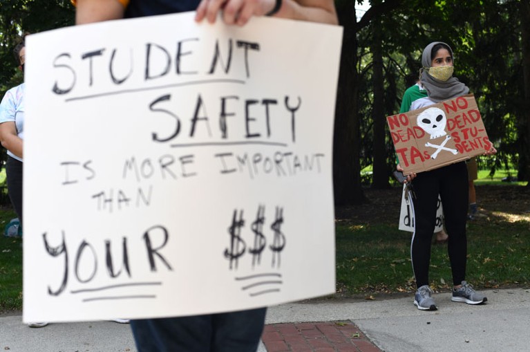 US university workers fight a return to campus as COVID-19 cases grow