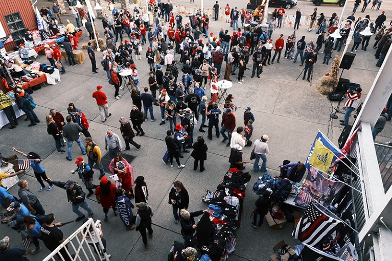 Supporters attend a campaign rally for U.S. President Donald Trump