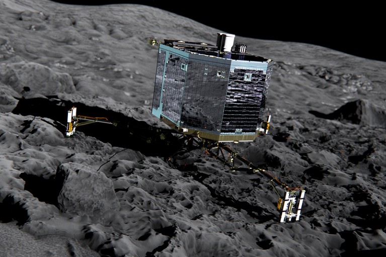 Artist’s impression of Rosetta’s lander Philae on the surface of a comet
