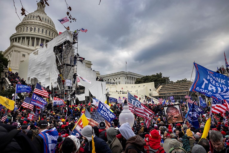 Trump supporters clash with police and security force at the US Capitol