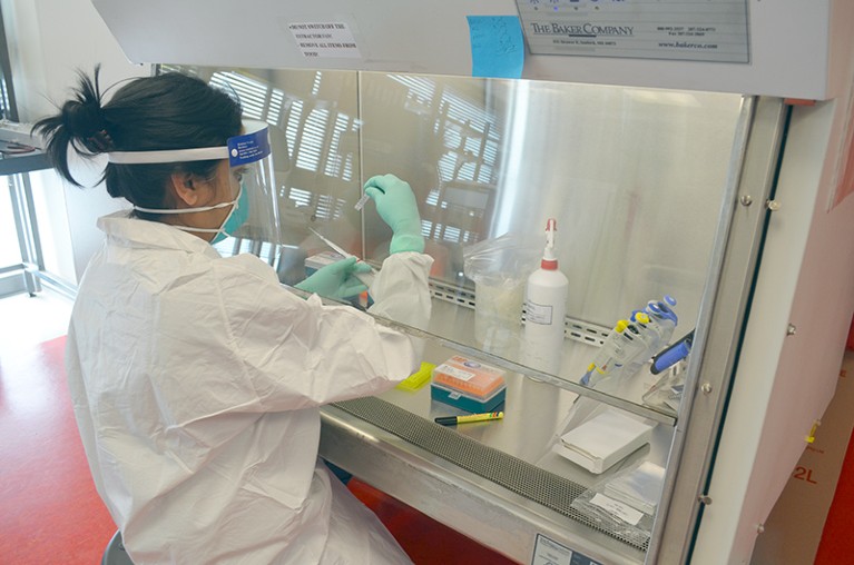 Lavanya Singh at the Genomics laboratory KRISP, UKZN