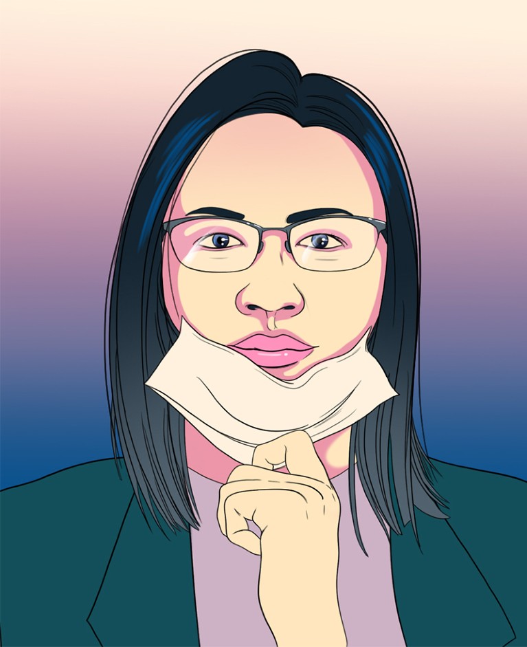 Illustrated portrait of Nancy Hiu Lan Leung