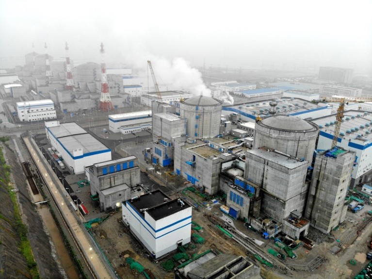 A panoramic view of phase I, II and III units of the Tianwan Nuclear Power Plant in China.