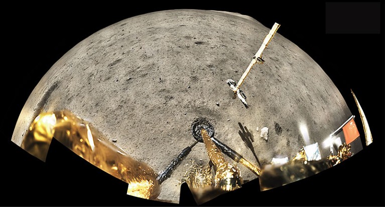 Composite image of the Chang’e 5 landing site captured from its onboard cameras.