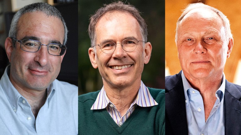 Winners of the 2021 Nobel Prize in economics. From left to Right: Joshua-D.-Angrist, Guido W. Imbens and David Card.
