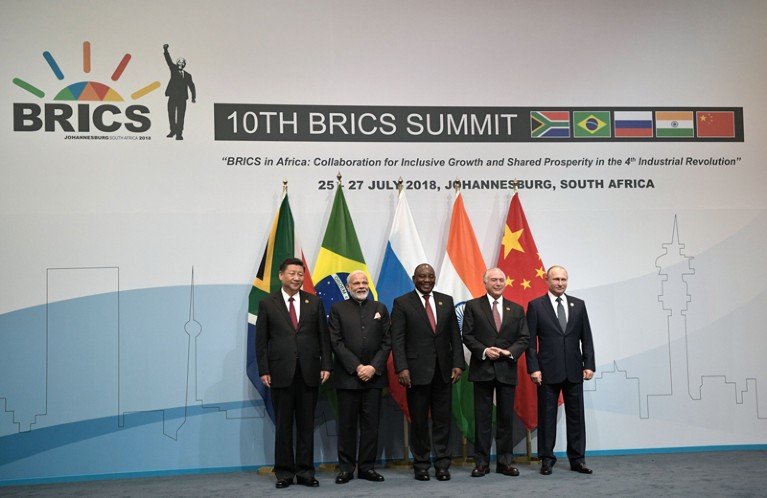 BRICS leaders pose for a family photo