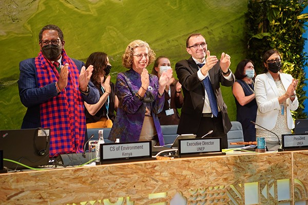 Executive Director Inger Andersen, CS of Environment Keriako Tobiko & UNEA President Espen Barth Eide