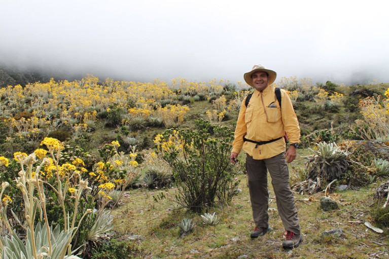 Eulogio Chacón Moreno working in the field