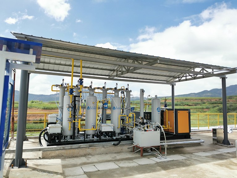 甲烷捕捉装置位于沁水盆地,山西省,中国生产的管道天然气。