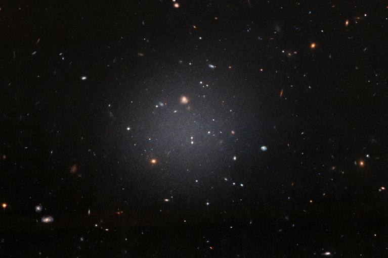 An image of the NGC 1052 galaxy captured by the Hubble Telescope