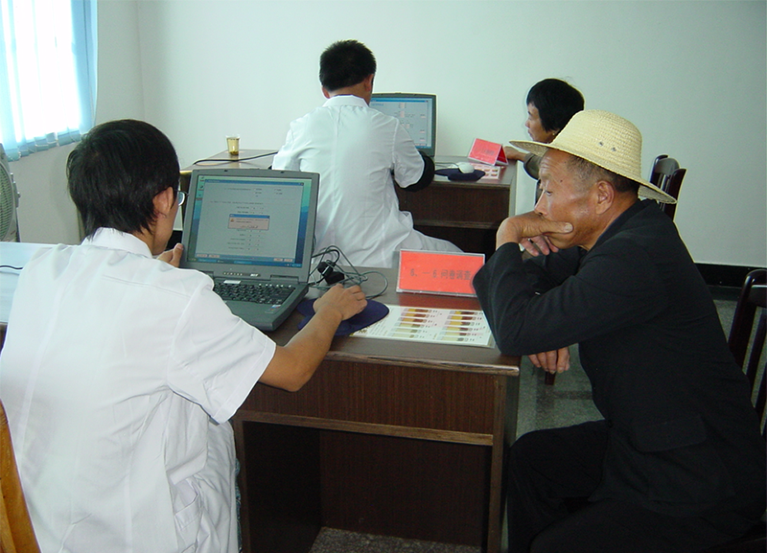 A participant is interviewed at China Kadoorie Biobank study assessment centre