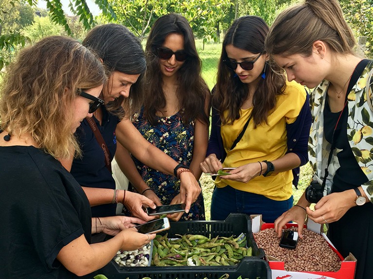 People from Citizen Science Experiments checking seeds, Hungary.