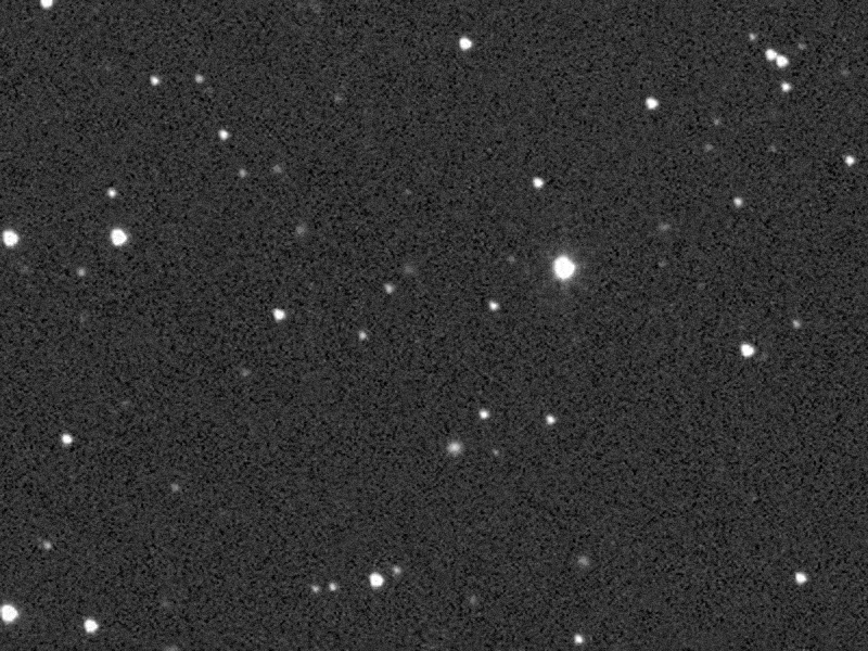 Footage recorded by the ATLAS telescope showing the DART spacecraft impacting with asteroid Didymos creating explosion of debris