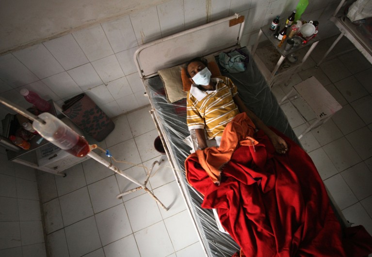 A bird's eye view of a patient suffering from Tuberculosis in hospital