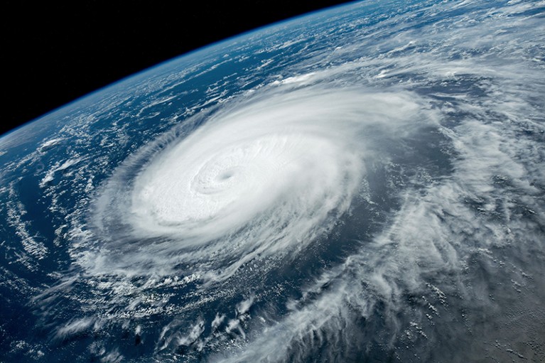 Typhoon Hinnamnor seen from the International Space Station on 31 Aug 2022
