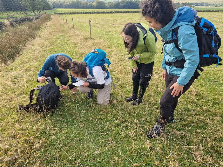 MSc students undertaking fieldwork with the Royal Botanic Garden Edinburgh.