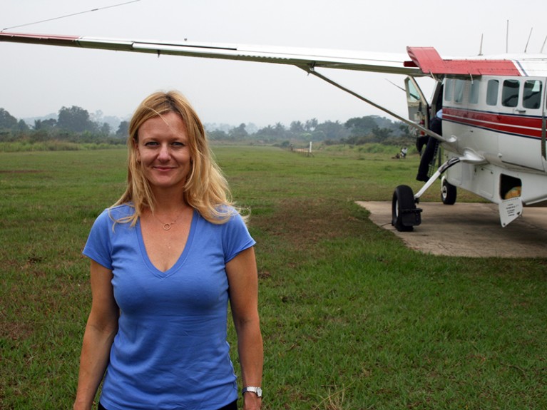 American epidemiologist Anne W. Rimoin in the field in DRC.