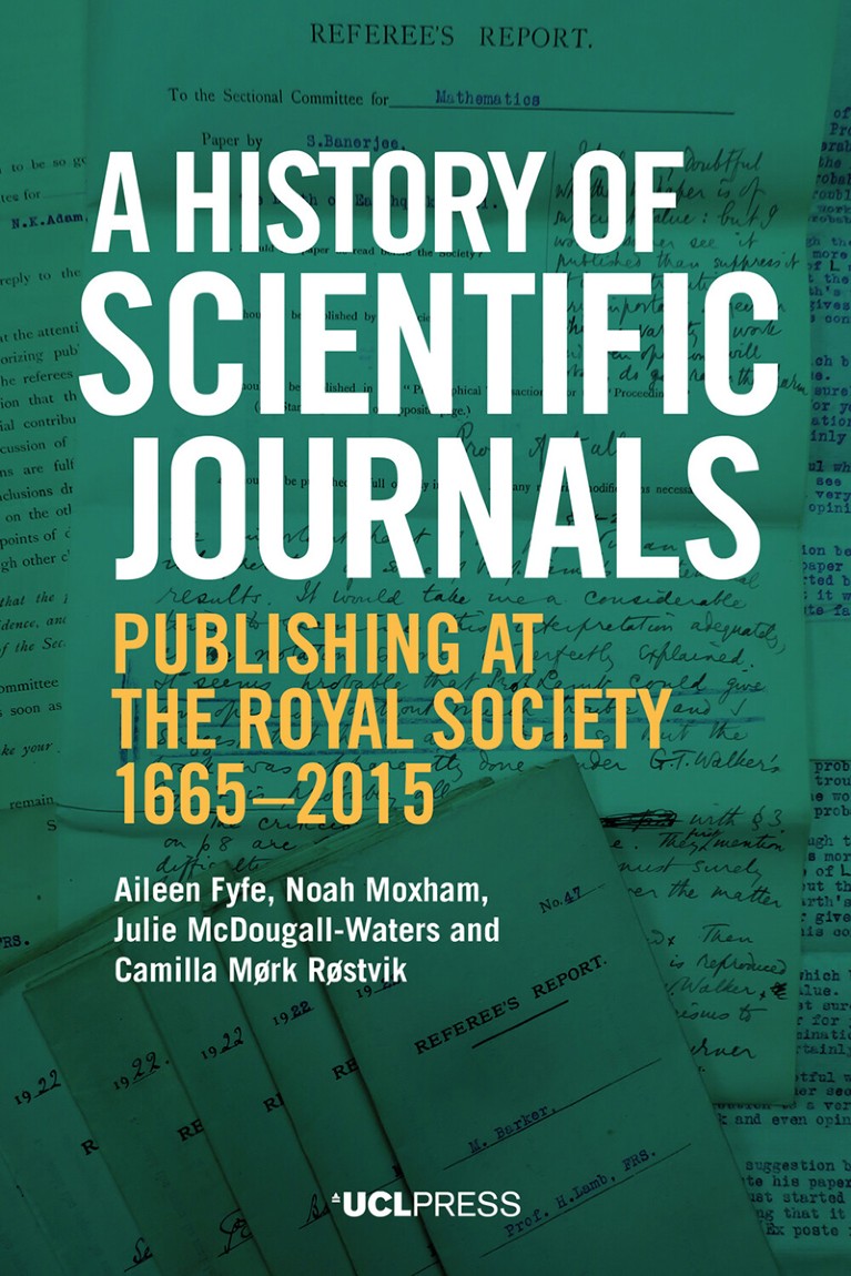 A History of Scientific Journals book cover.