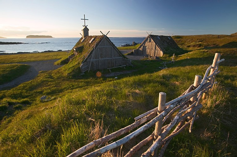 Reconstructed viking site at L'Anse-aux Meadows in Newfoundland, Canada.