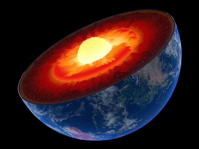 Earth's core, illustration.