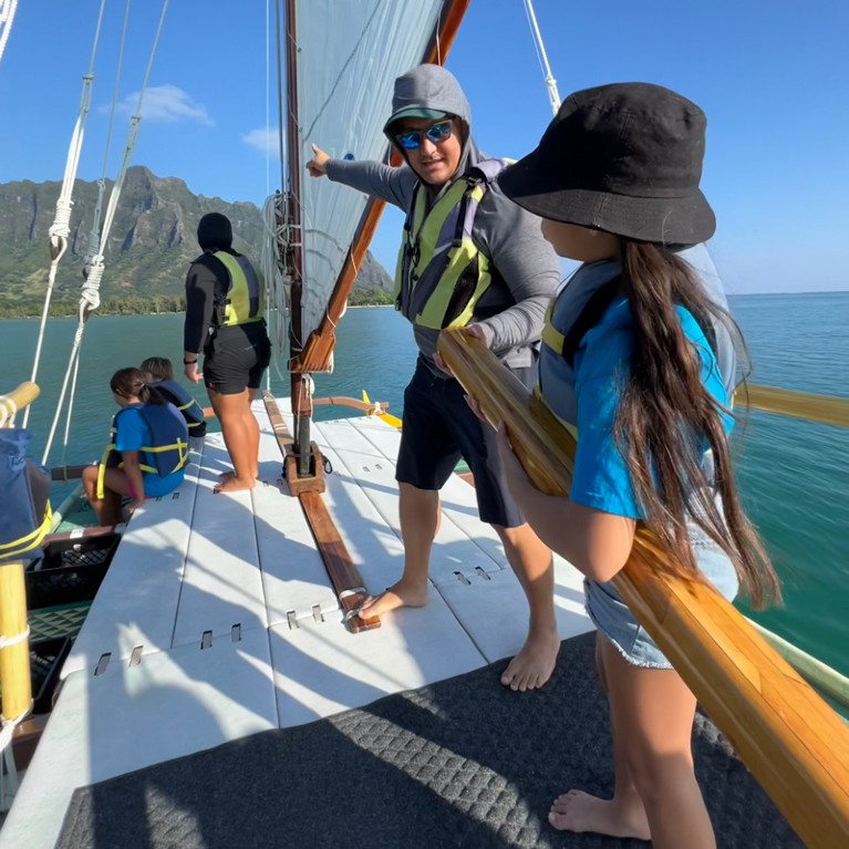 Kamuela Yong teaches math through traditional Pacific Island sailing and navigational techniques.