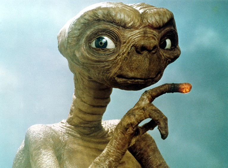 The alien from the 1982 film E.T. the Extra-Terrestrial.