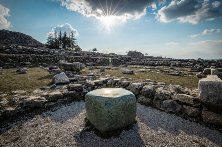 A general view of the ancient city of Hattusa on a sunny day