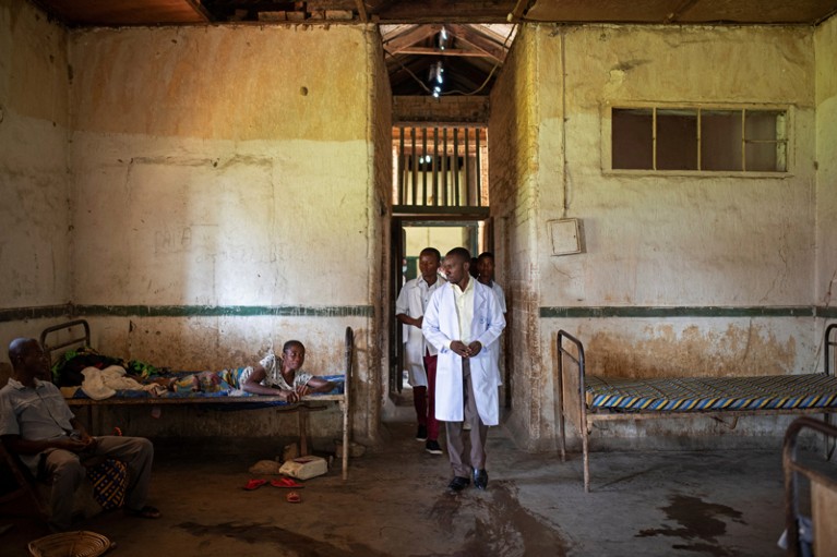 A doctor does his morning rounds at the Yakusu General Hospital in the Democratic Republic of Congo
