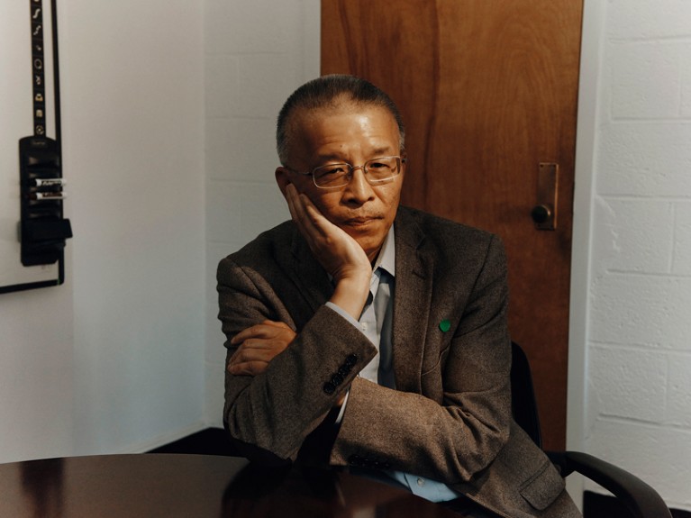 Gang Chen in his office at the Massachusetts Institute of Technology in Cambridge, Mass.