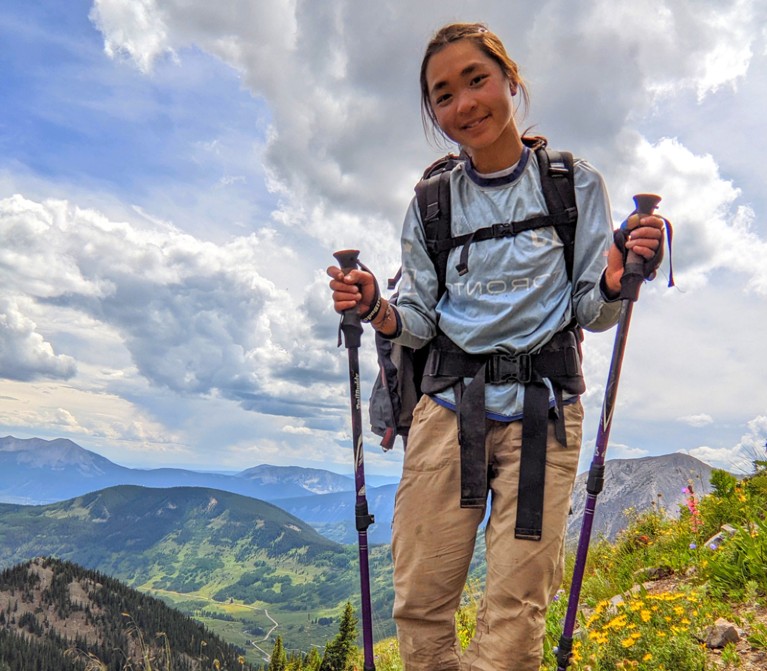 Graduate student Lydia Wong studies wild bees and wasps in the Colorado Rockies.