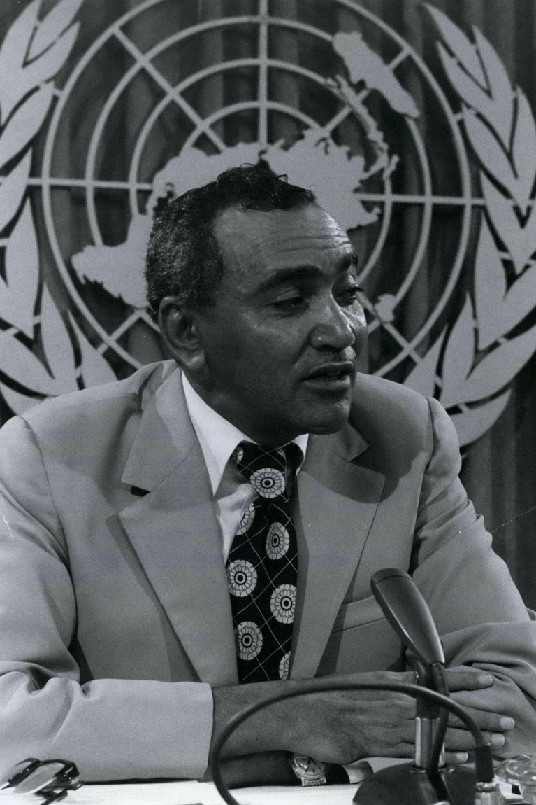 Een zwart-witfoto van de heer Yahya Abdel Majeed in 1976
