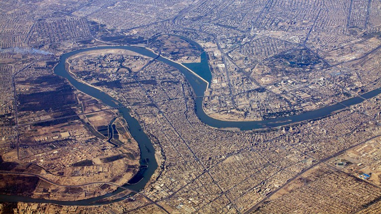 Baghdad and Tigris river.