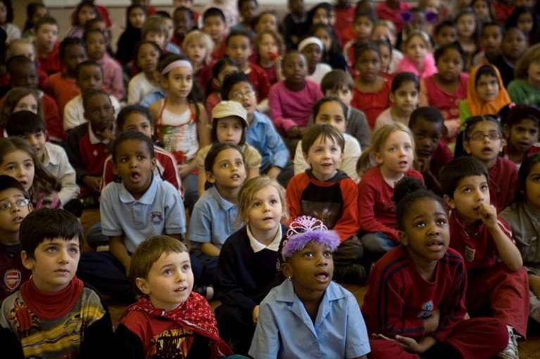 Pupils in the Year 1 class at school in London.