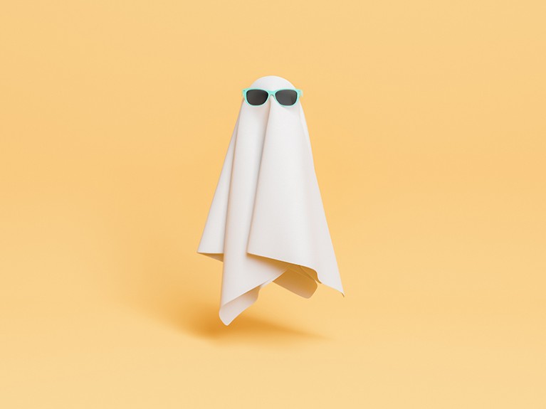 Small cloth ghost with sunglasses.