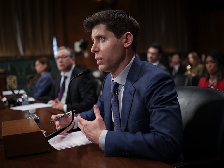 Samuel Altman, CEO of OpenAI, testifies before the Senate Judiciary Subcommittee on Privacy, Technology, and the Law.