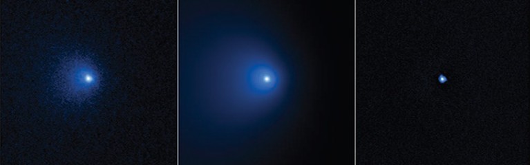 Three images of Comet C/2014 UN271
