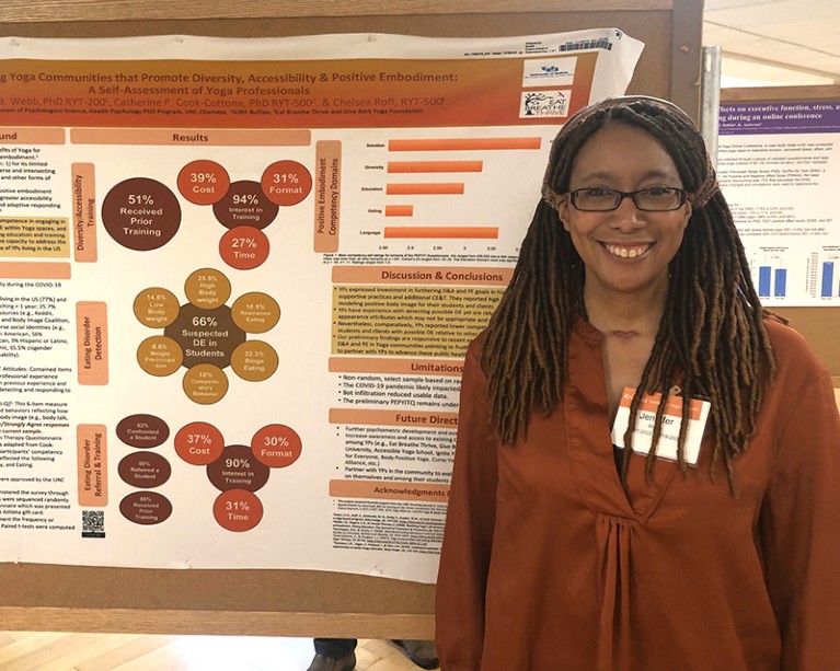 Jennifer Webb at a research poster session.