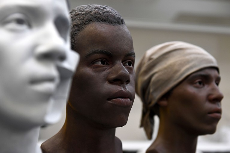 Facial reconstruction of enslaved African Americans who worked at Catoctin Furnace in the late 1700s or early 1800s