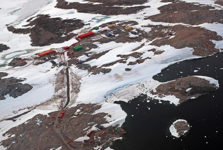 Aerial view of the Australian Antarctic Casey research station.