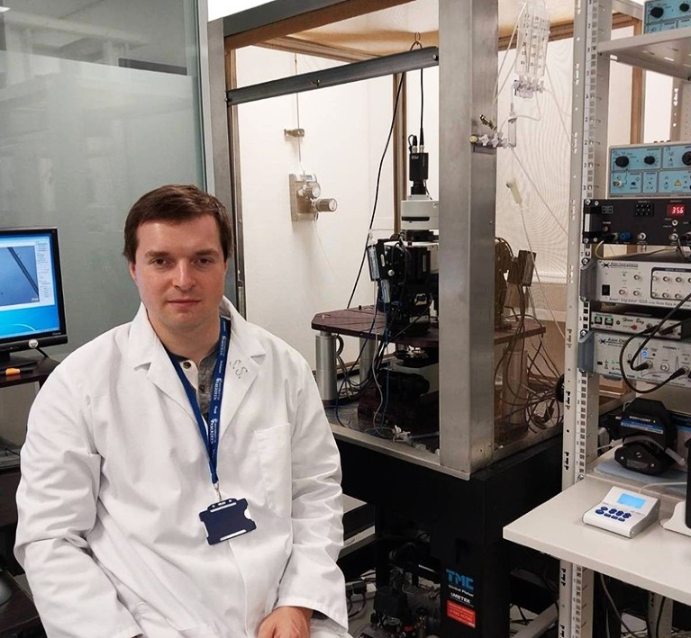 Sergiy Sylantyev pictured in the laboratory.