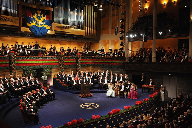 The Swedish royal family preside over the Nobel Foundation Prize 2008 Awards Ceremony in Stockholm.