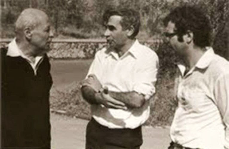 Efros, Ekimov & Rashba at Sevan Summer School, Erevan, Armenia (former USSR) in May 1984.